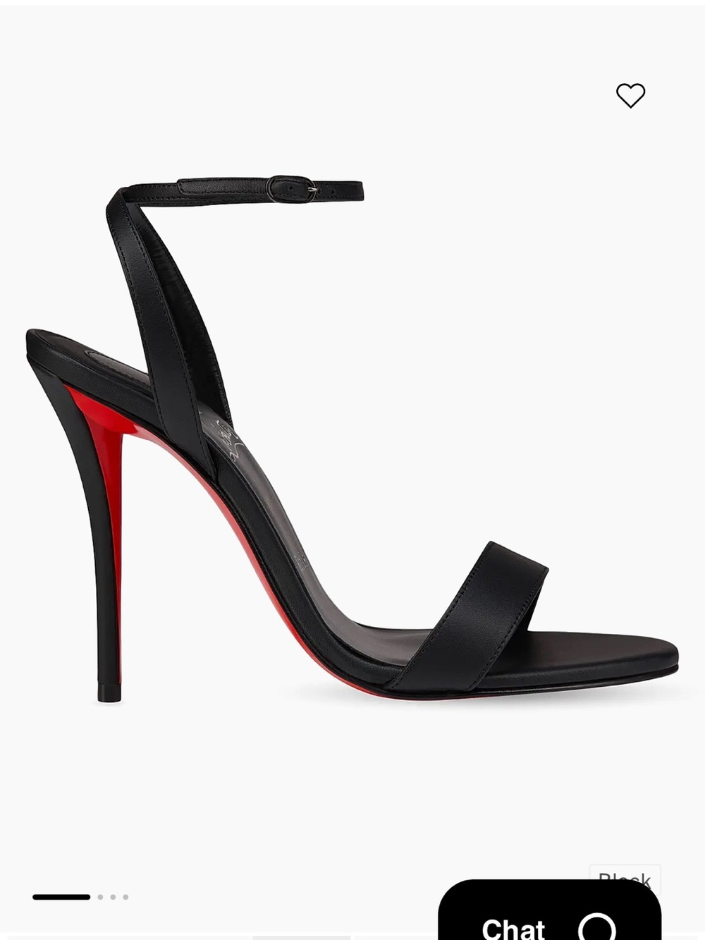 Christian Louboutin Black Leather Ankle-Strap Stiletto Sandals with Red Sole